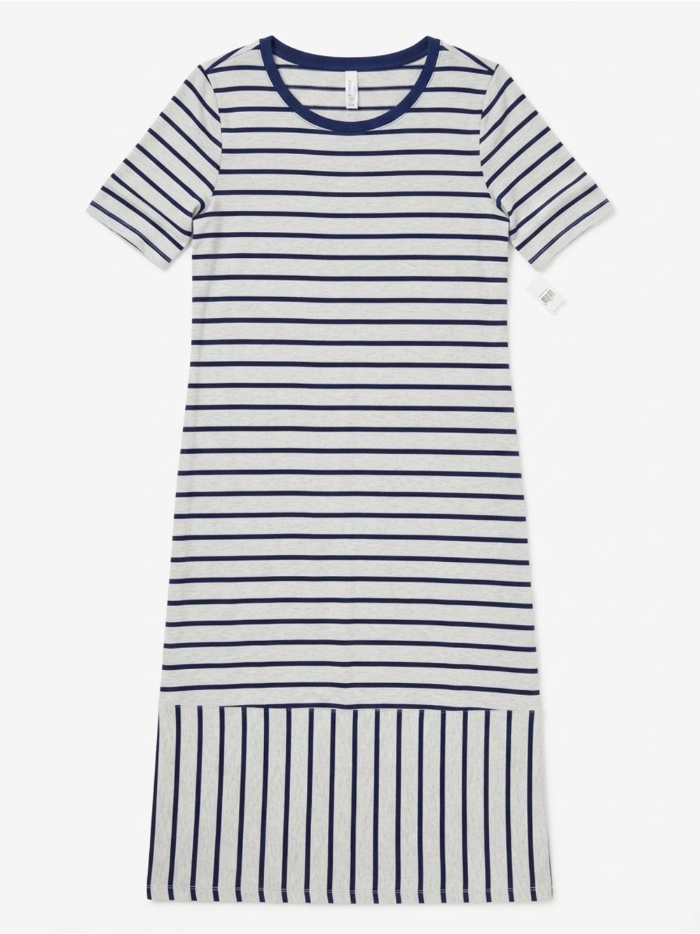 LuLaRoe Cream and Navy Striped Casual Women’s Dress